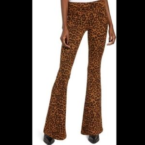 FP x BLANKNYC Leopard Faux Suede Flares 30